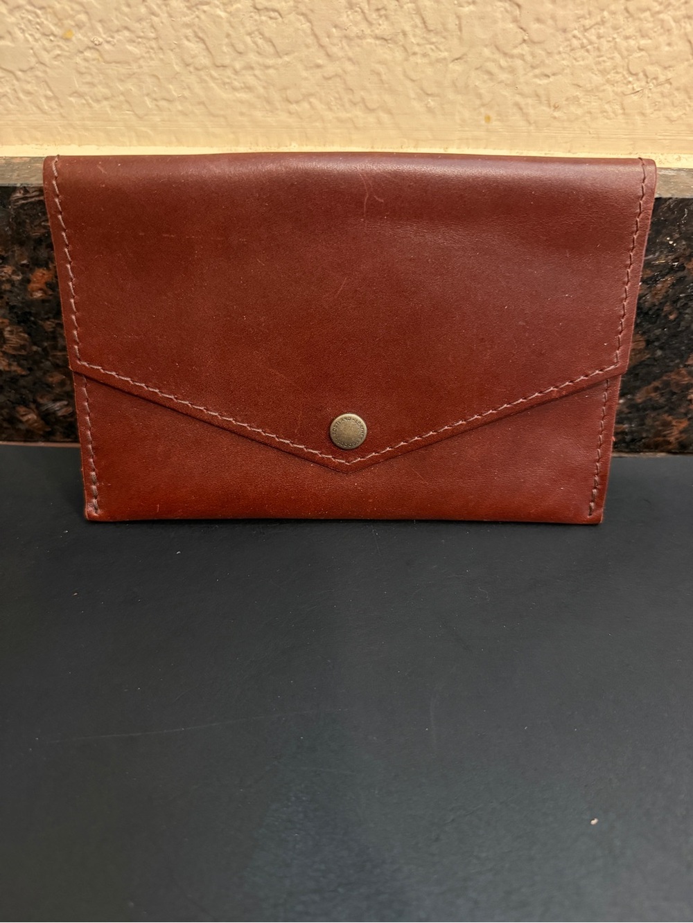 Portland Leather Goods PLG Cognac Large Envelope Unicorn Item NEW